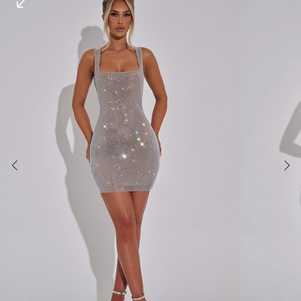 PETRA MINI DRESS - SILVER Elegant Silver Dress